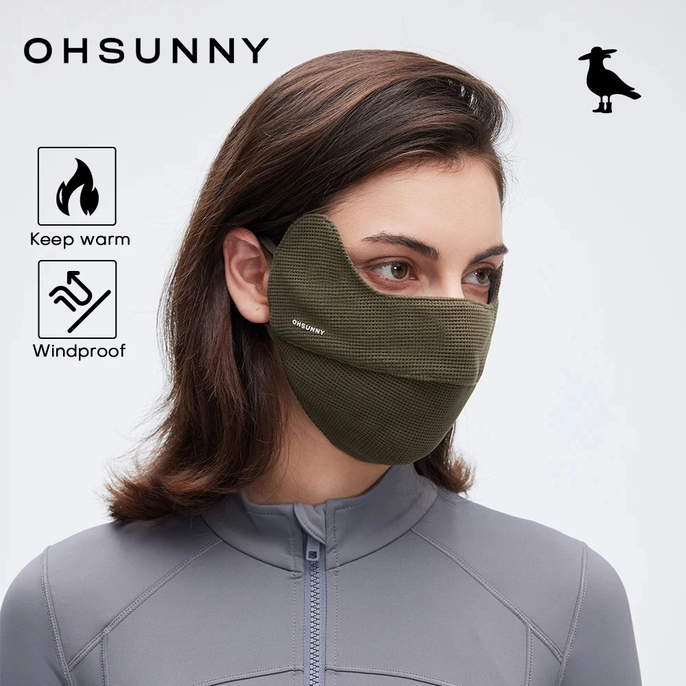 

Ohsunny термовафельная текстурированная маска для лица с защитой от ультрафиолета, зимние уличные теплые дышащие маски для езды на велосипеде и лыжах
