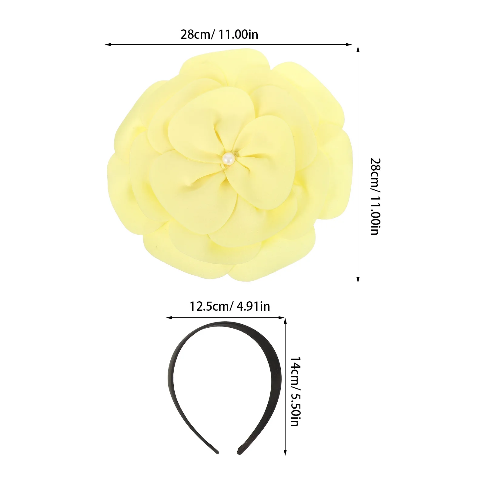 عصابة رأس كبيرة على شكل زهور مع لؤلؤ مزيف، إكسسوار شعر أنيق لحفلات الزفاف، عصابة رأس مزخرفة على شكل زهرة كبيرة، رباط شعر الزفاف