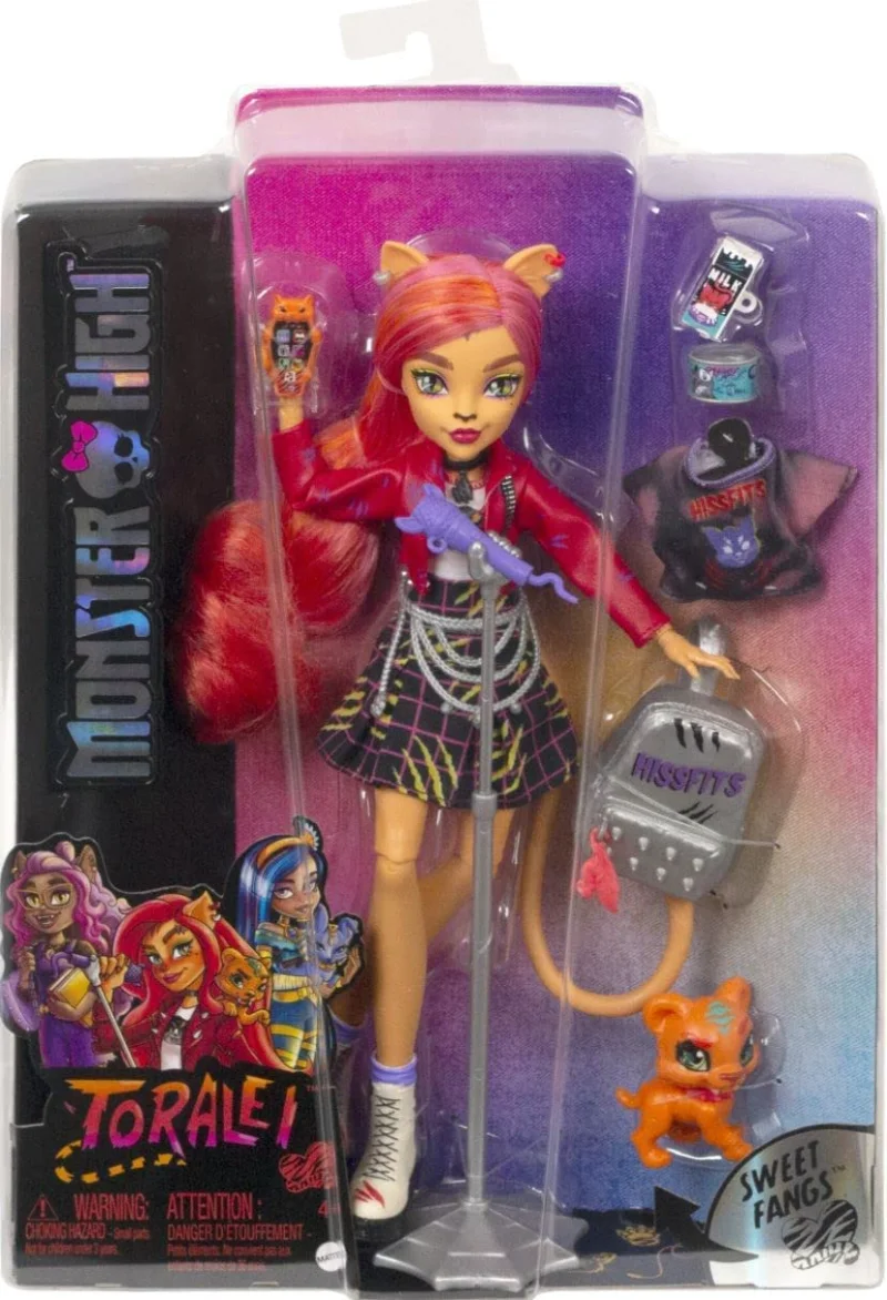 New Surprise Doll Monster High Cat Toralei Stripe Collectible Doll with Pet and Accessories Sweet Fangs G3 Reboot Girl Gift