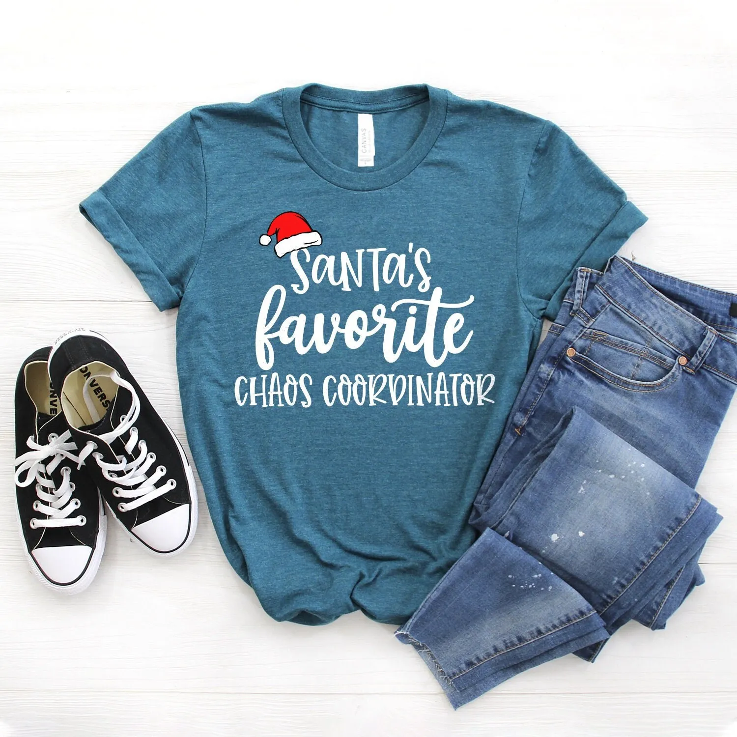 

Santa S Favorite Chaos Coordinator T Shirt Receptionist Front Staff Softstyle