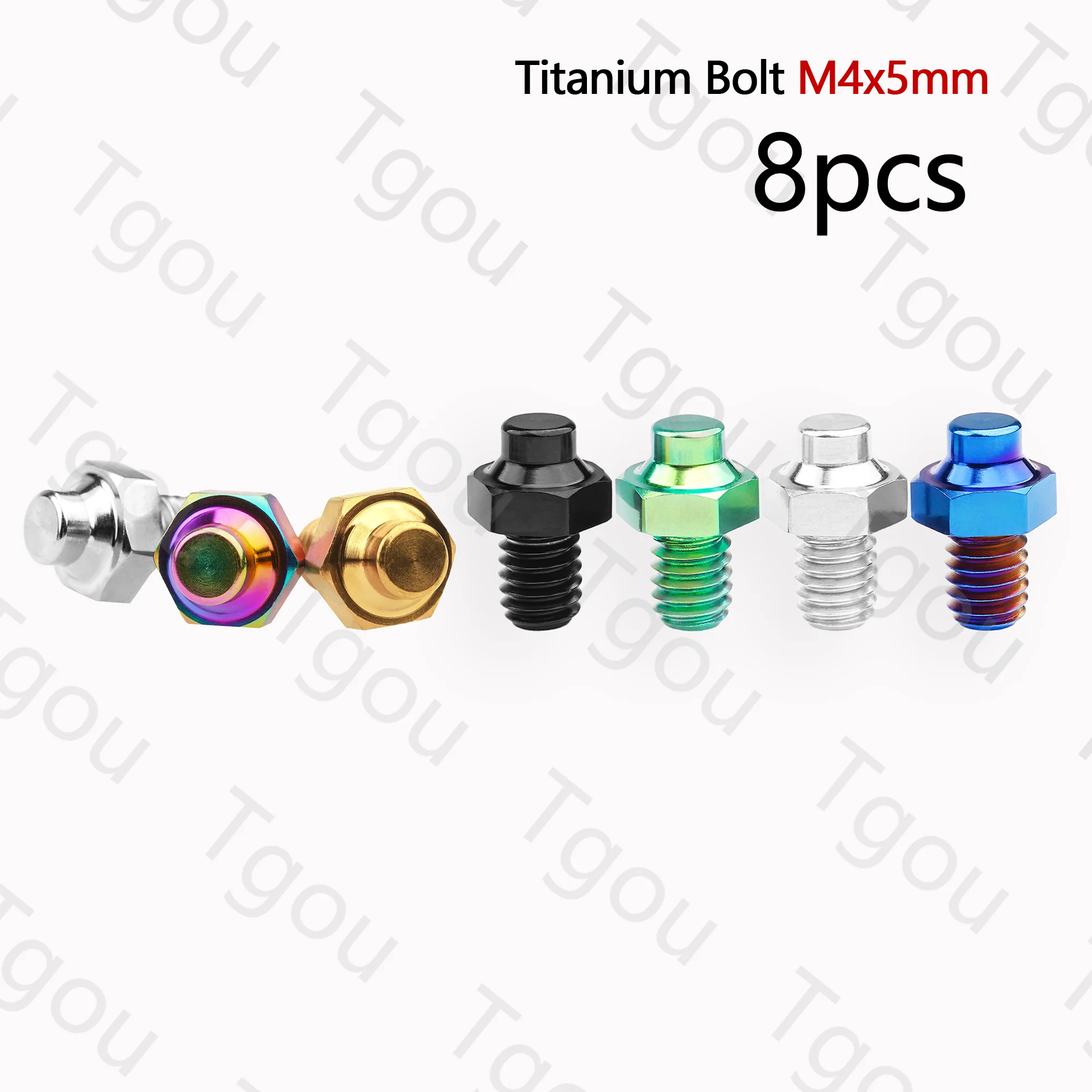 Tgou Titanium Bolt M4x5mm Hexagonal for Pedal Pin anti-skid nail Bicycle Pedal Parts Screws 8pcs