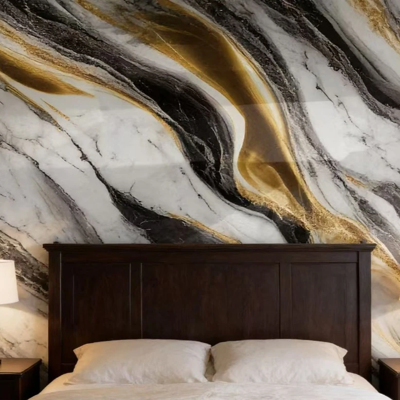 

Самоклеящиеся обои с узором под черный мрамор, водонепроницаемые, для декора стен, простые ПВХ-обои