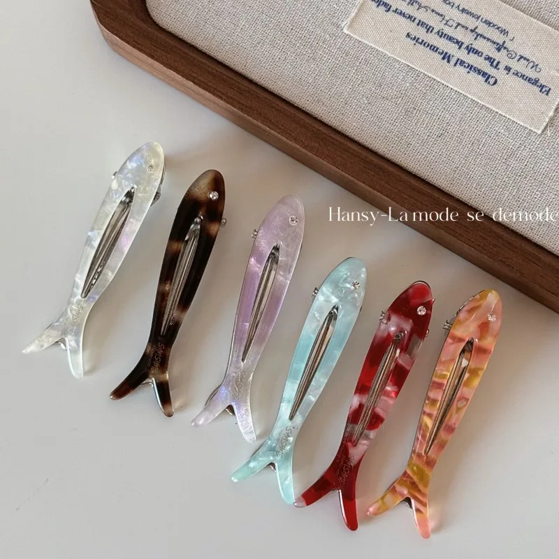 

Acetate Cute Fish Hair Clip Y2K Sweet Side Clip Broken Hair Duckbill Barrettes Hair Accessory New Style