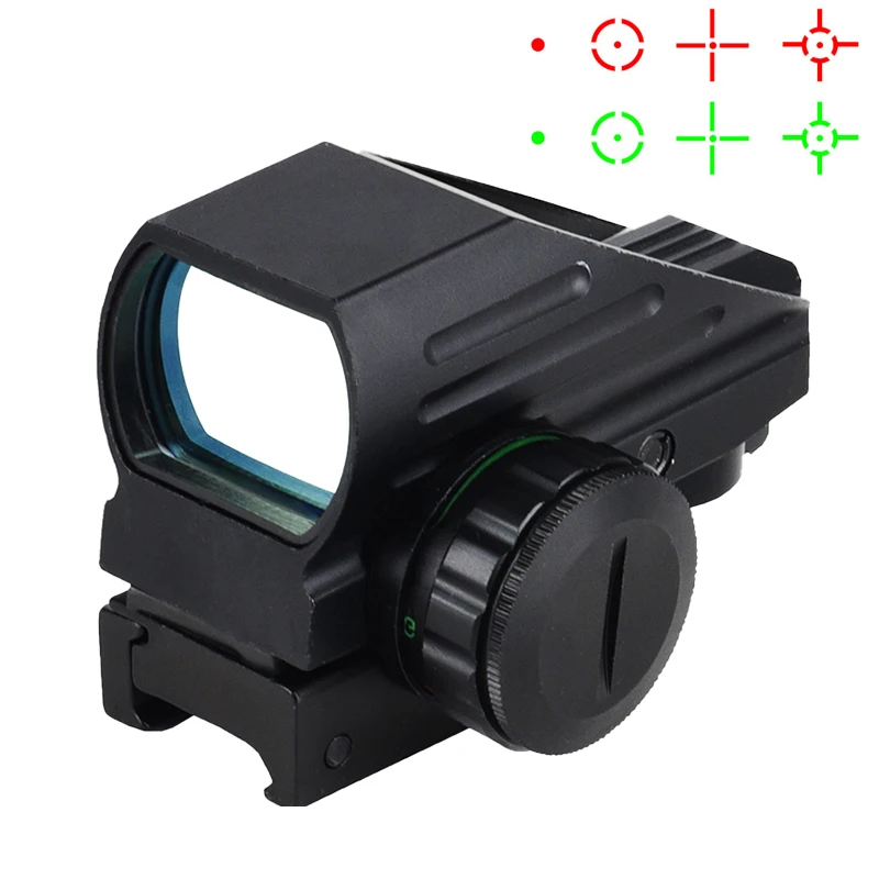 

Red Dot Sight 4 Reticle Reflex Dot Scope Hunting Tactical Optic Red Green Adjustable Compact Riflescopes Airsoft Scope 20mm Rail