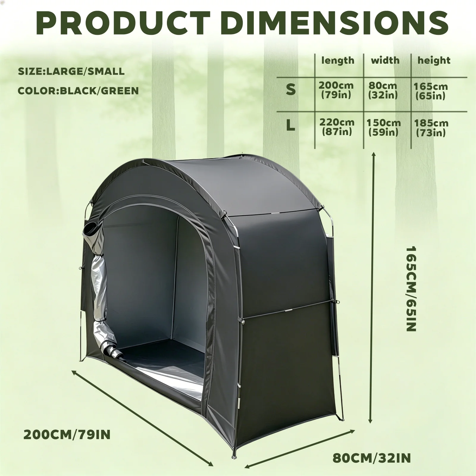 1 Pack Large Bike Storage Tent, Foldable Shelter for Bikes, Sturdy Garage for Patio Apartment Use.