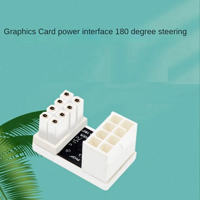 ATX 8Pin Female 180 Degree Angled To 8 Pin Male Power Adapter For Desktops Video Card GPU Power Steering Connector