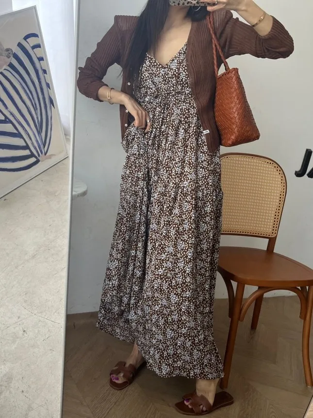 

Макси Dr с цветочным принтом, женские свободные утягивающие юбки с перекрытием V-Ne, изысканные юбки, повседневные юбки для поездок на работу, онлайн Exclu...