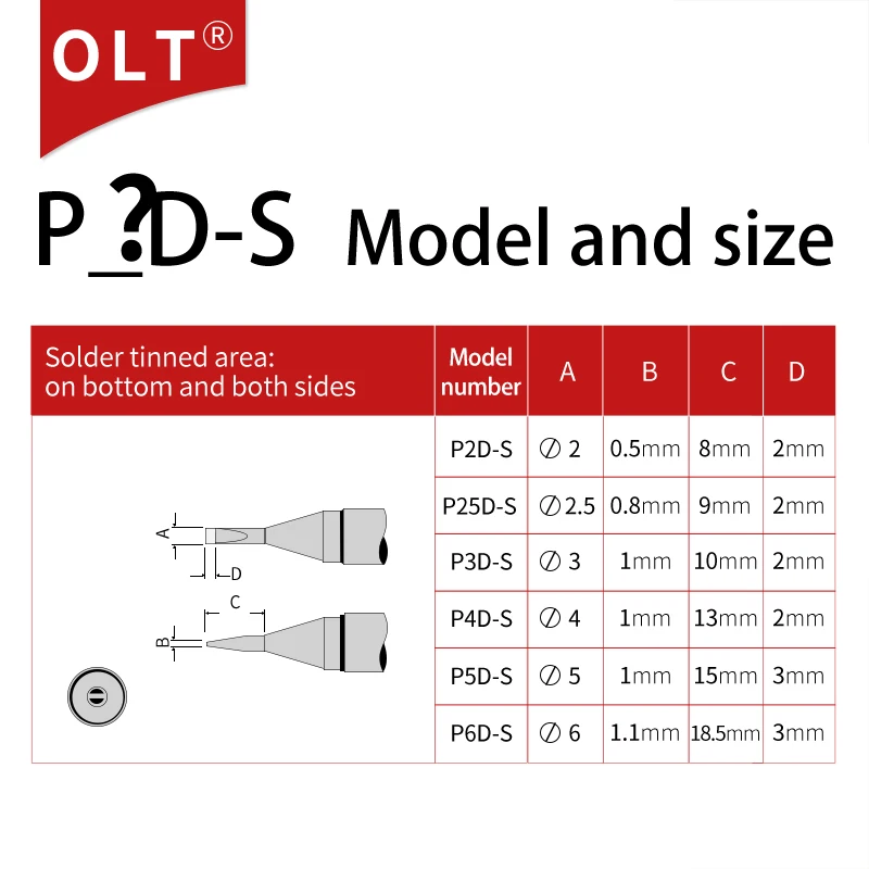 ユニバーサルはんだ付け機チップ,P2D-S, P3D-S, P4D-S, P5D-S,p25d,自動溶接機,高温耐性