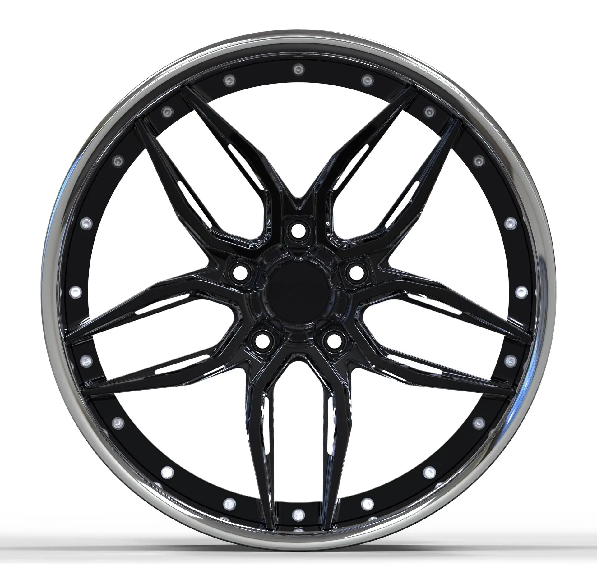 Custom Two Tone Split 5 Spoke Deep Lip Concave 5 Lug 18 19 20 21 22 Inch Aluminum Alloy Wheel Rims Forged Wheels