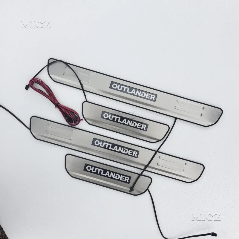 

For Mitsubishi Outlander 2013 - 2019 Car Accessories Car Styling LED Stainless Steel Car Door Cover Outside Door Sill Plate