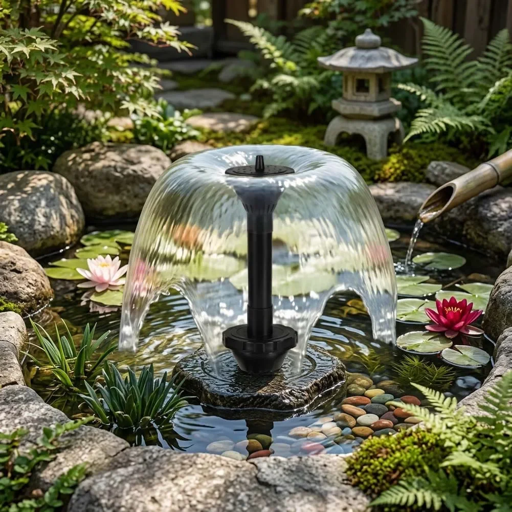 Fountain Nozzle Assembly Featuring Three Spray Modes for Dynamic Water Movement in Ponds Courtyard Fountains and Aquarium Setups