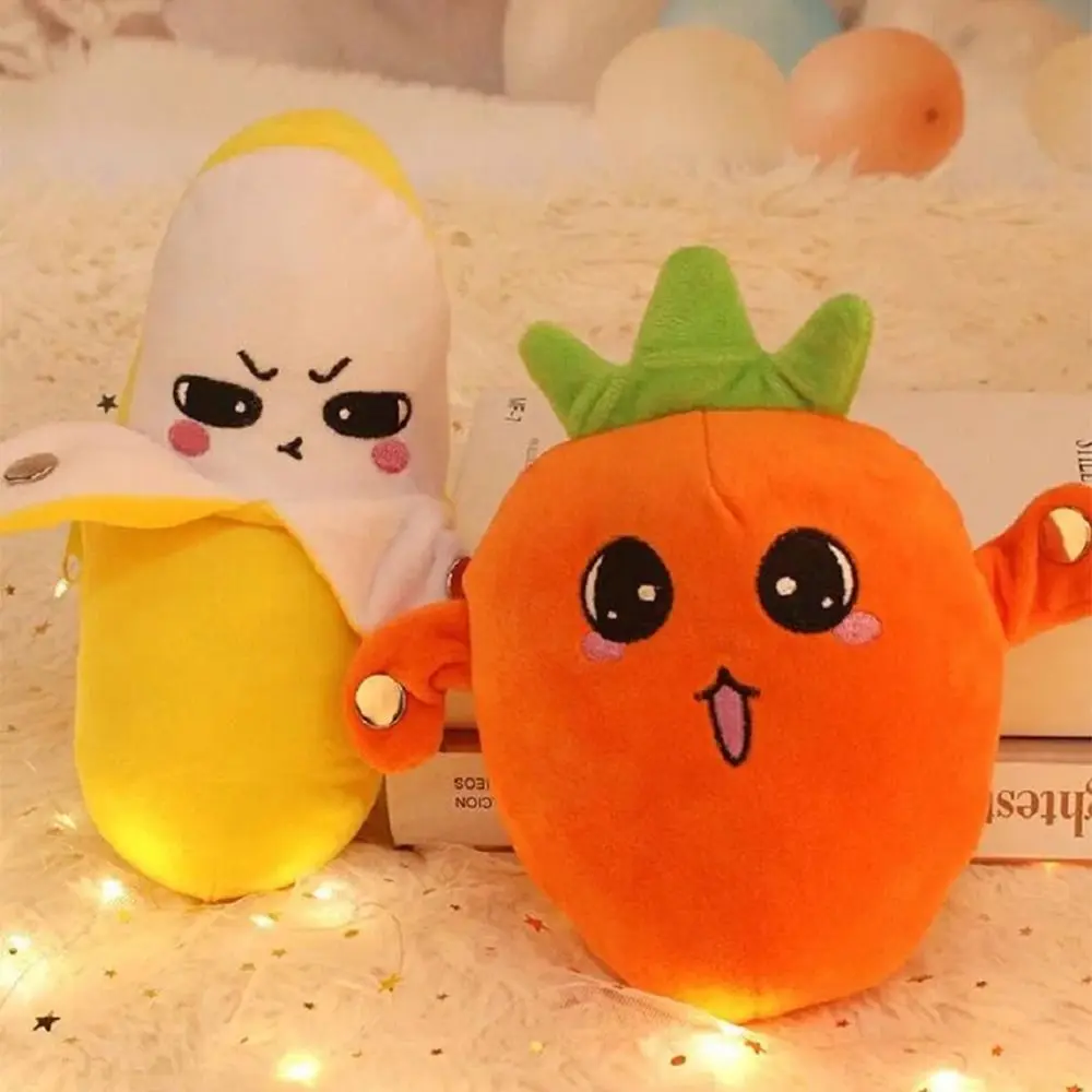 Creative Fruit Induction Metronome 15 Music Modes Soft Fruit Plush Toy Sensory Stuffed Doll Music Rhythm Stuffed Doll