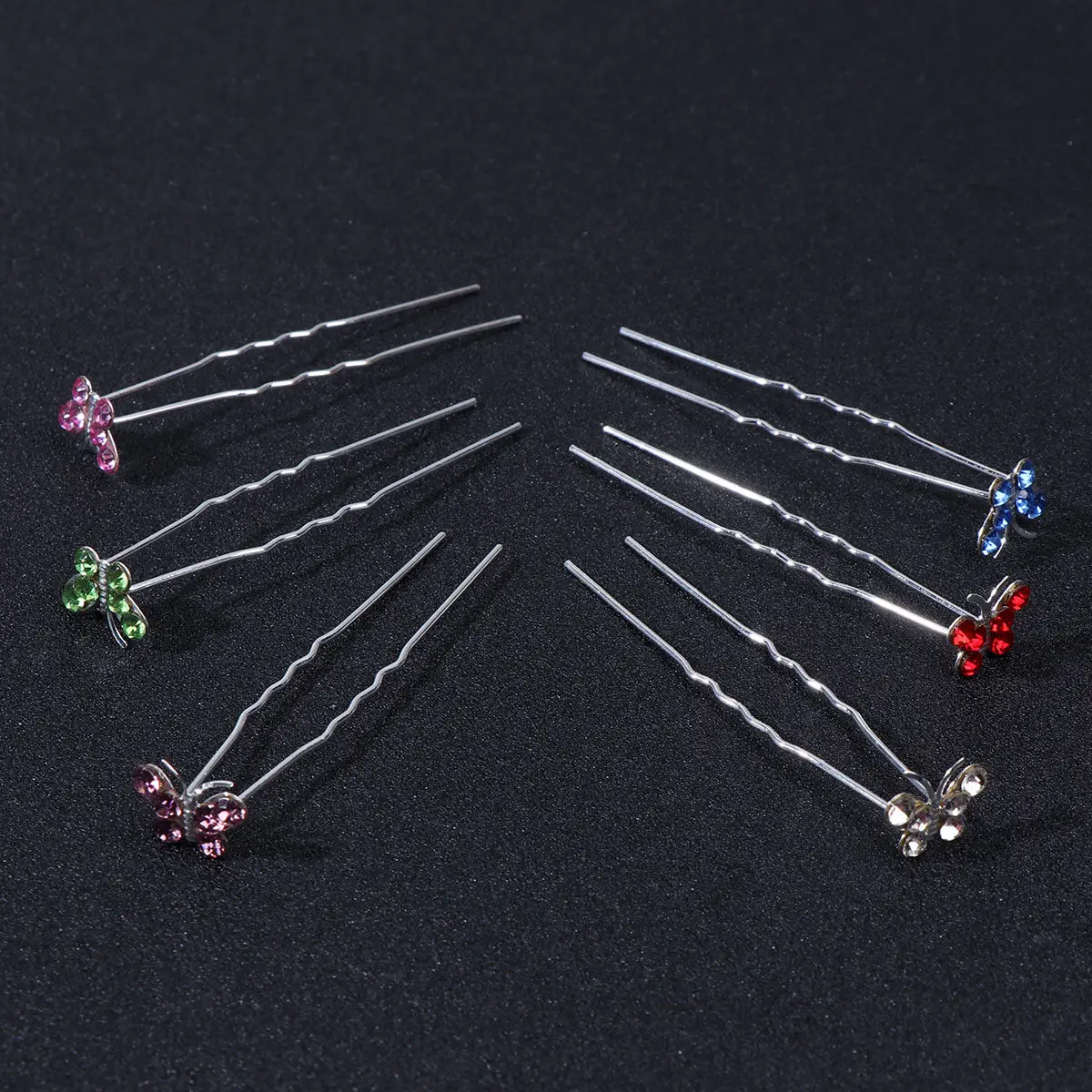 

30Pcs Rhinestone Butterfly Hair Stick U Shaped Hair Chopsticks for Wedding Bridal Party Women Hairpin Women Hairpin