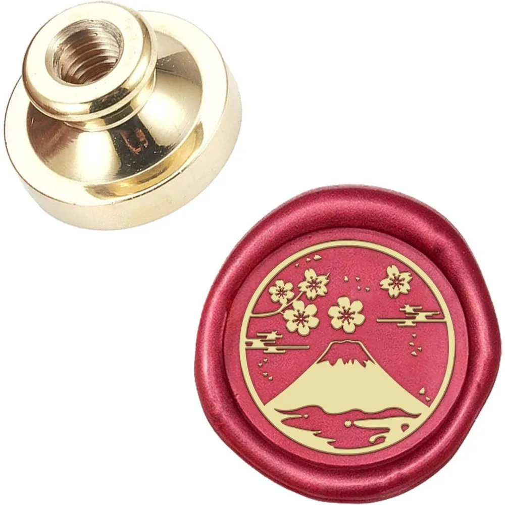 Snow Mount Wax Seal Stamp Head Sakura Removable Sealing Brass Stamp Head for Christmas Creative Gift Envelopes Invitations