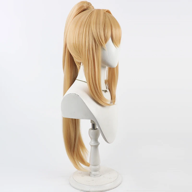 Juego Rupee Cosplay peluca Rupee luz dorada única cola de caballo peluca Cosplay peluca para Comicon fiesta adultos mujeres hombres