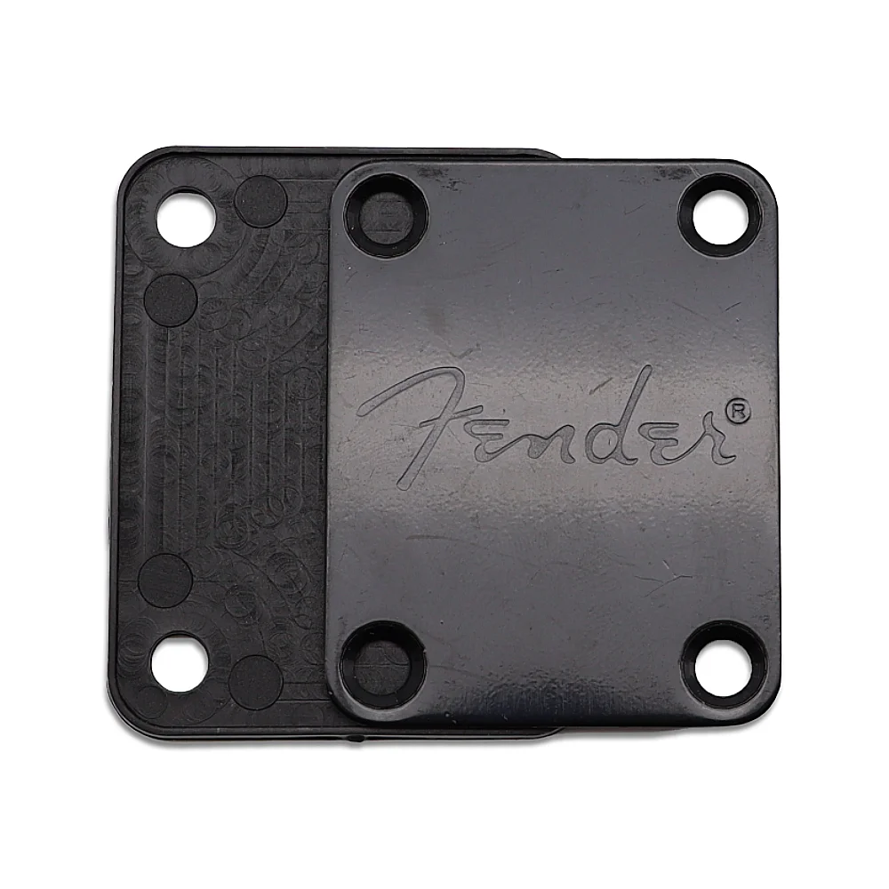 Guitar Neck Plate Standard 4 Holes with Screws Compatible with Strat Tele Electric Guitar Jazz Bass 3 Colors with Logo