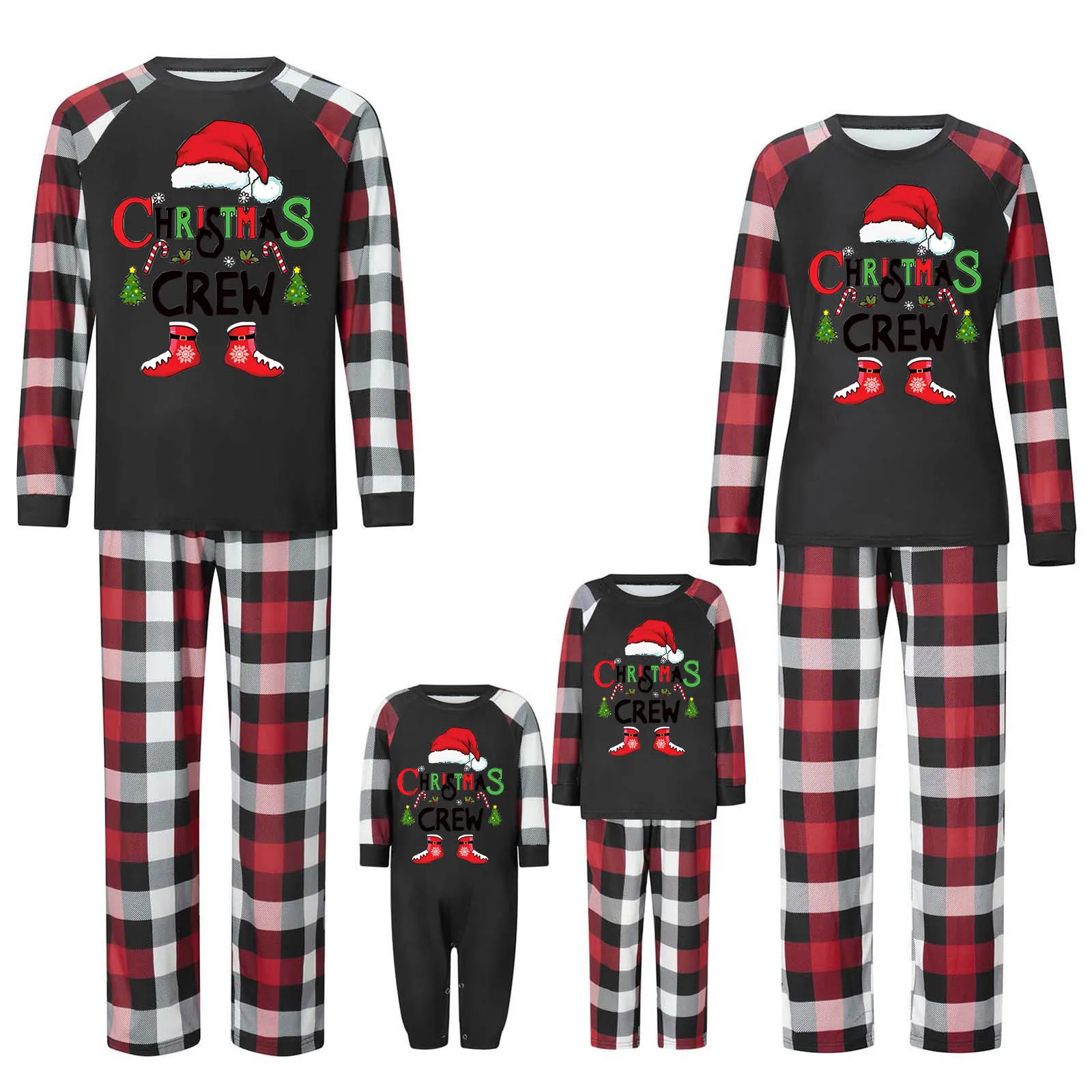 2025 Christmas Family Matching Outfits Mom Dad Kids Baby Pet Pajamas Set Casual Loose Sleepwear Xmas Family Home Clothes Pyjamas