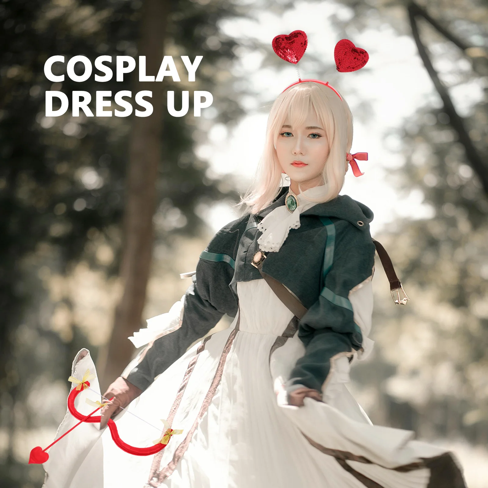 

1Set Cupid Bow Arrow Headband Set Valentine Cupid Costume Photo Prop Cosplay Accessories Cute Costume Supplies