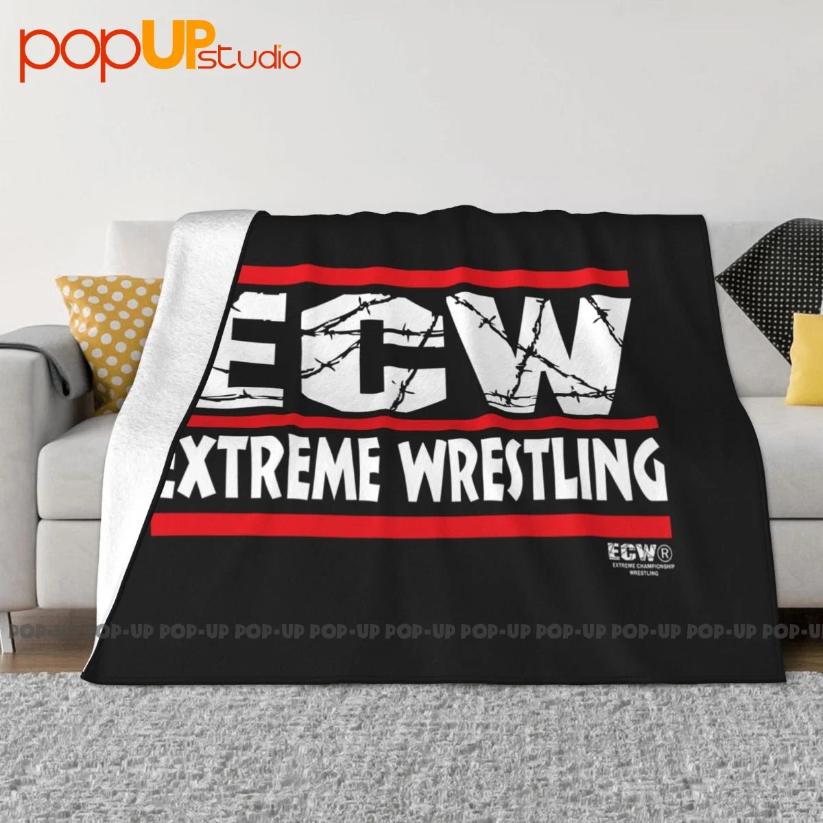 Ecw Hardcore Wrestling Blanket Thick Flannel Coral Fleece Sofa Dedicated Sofa Decorative