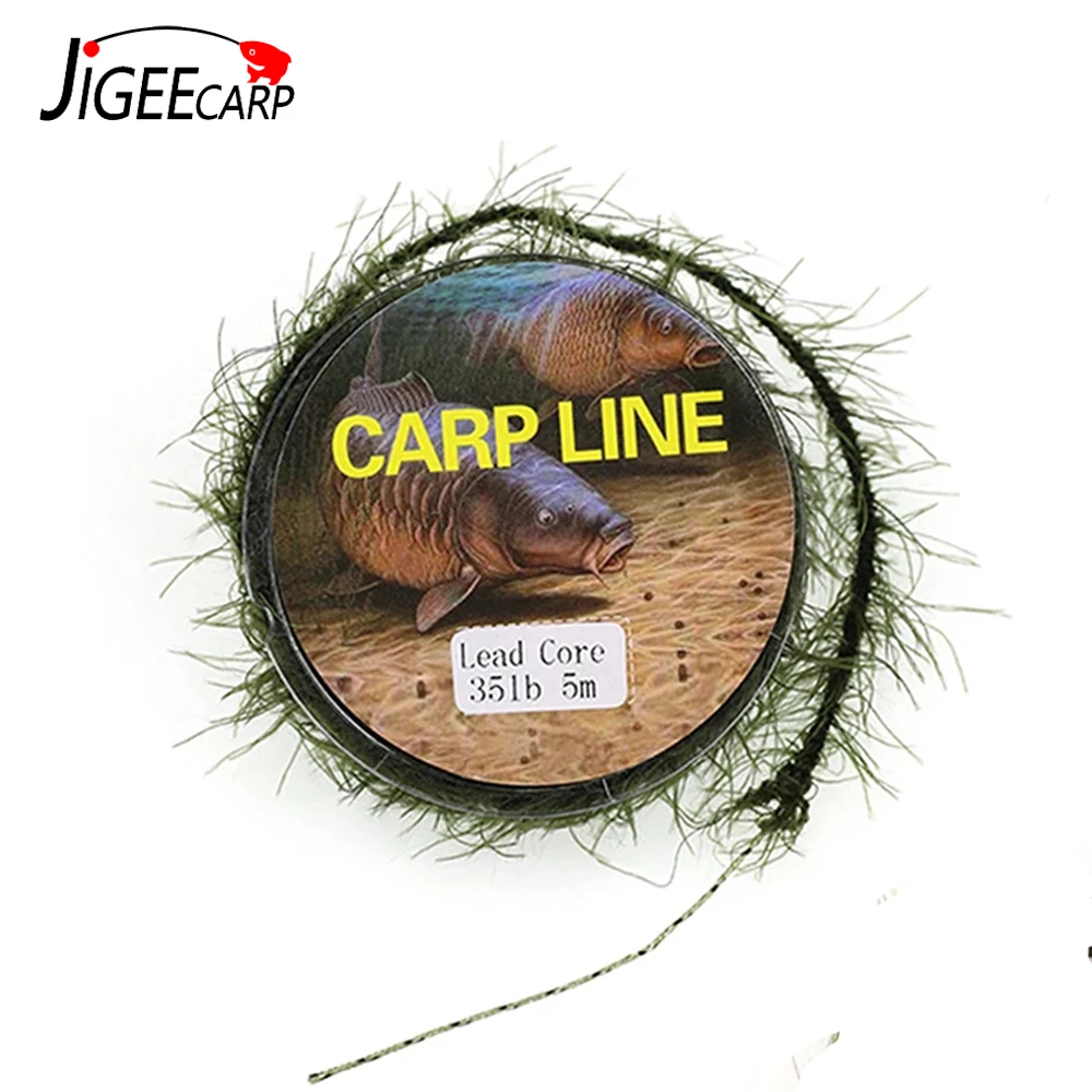 5M Carp Fishing Line Leadcore Line Camo Braid Line Realistic Weed Line for Carp Hair Chod Rig Hooklink Fishing Tackle Line