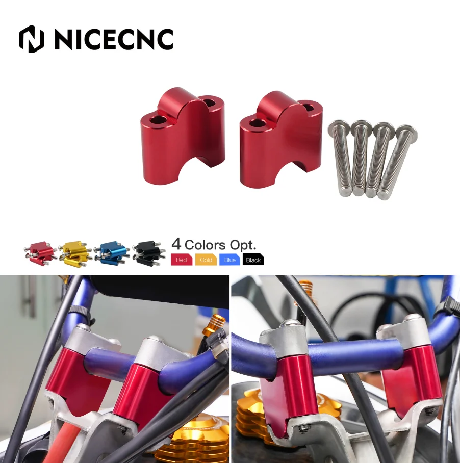 NICECNC For Yamaha Raptor 700 700R 2013-2026 Handle Bar Clamps Mount Risers Fit 0.85