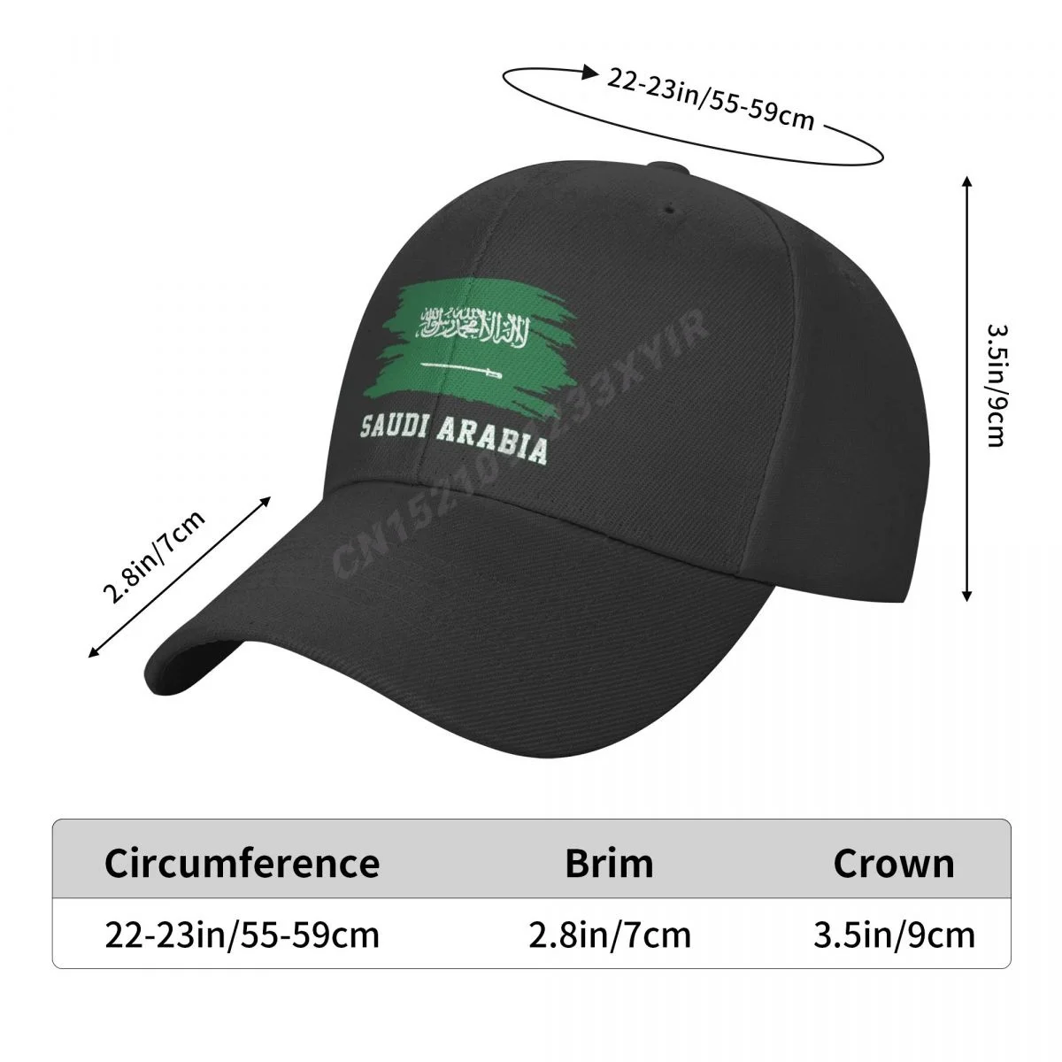 Baseball Cap Saudi Arabia Flag Cool Saudi Arabian Fans Wild Sun Shade Peaked Adjustable Outdoor Caps for Men Women