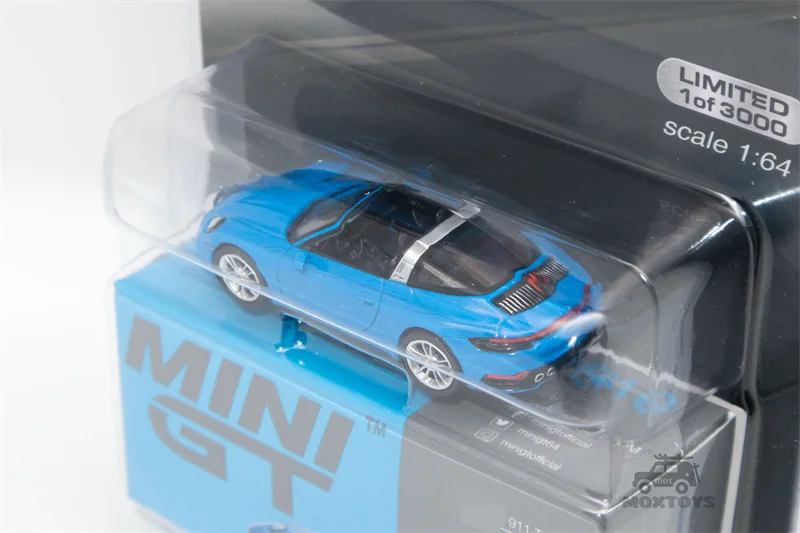 MINI GT Mijo Exclusives  1:64 911 Targa 4S Shark Blue RHD Model Car