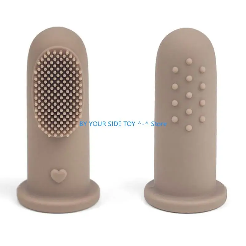 فرشاة تنظيف مطاطية للرضع فرشاة أسنان للعناية بالأسنان للأطفال من عمر 0-2 سنة للأطفال الصغار تنظيف أسنان من السيليكون فرشاة أسنان