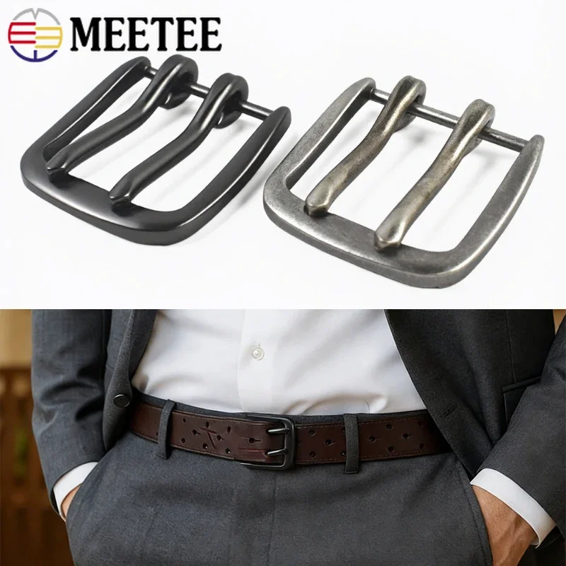

1/2Pcs Metal Double Pin Buckle 40mm Men’s Pants Jeans Belt Buckles Garment Waist Adjuster Hook Sewing DIY Leather Hardware
