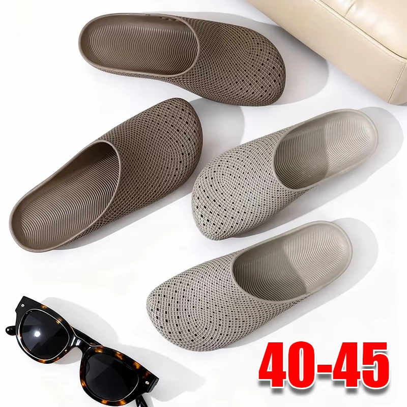 Summer Breathable Lightweight Men's Clogs with Ventilation Holes Anti Slip Outdoor Slip On Sandals Half Cover Casual Work Shoes