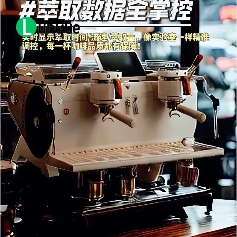 Commercial Italian Semi Automatic Espresso Coffee Machine Dual Boiler Double Group Head Hollow Design For Cafe Bar High
