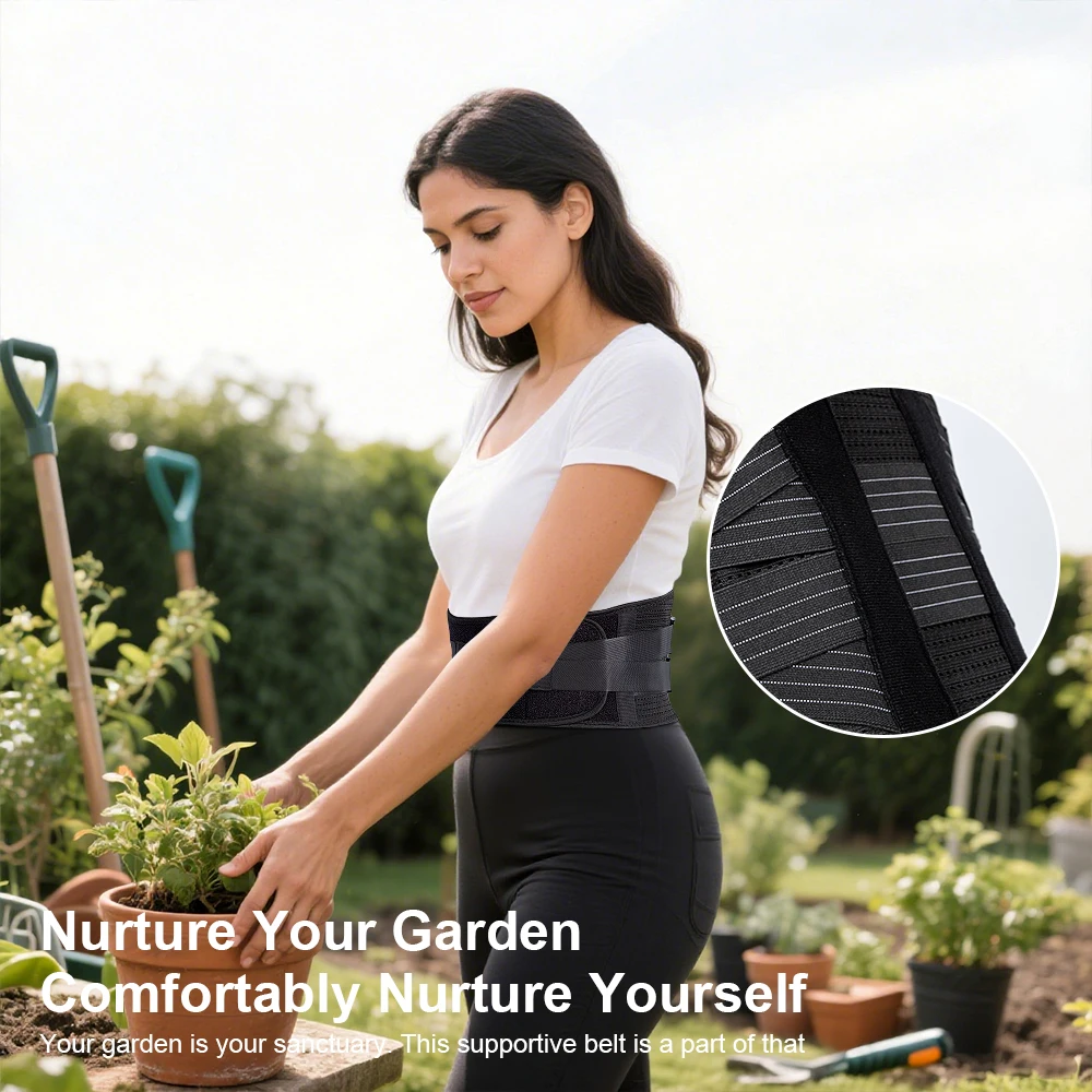 

1PCS Adjustable Compression Back Brace with 4 Reinforced Stays for Unisex,Herniated Disc, Work, Breathable & Comfortable Design