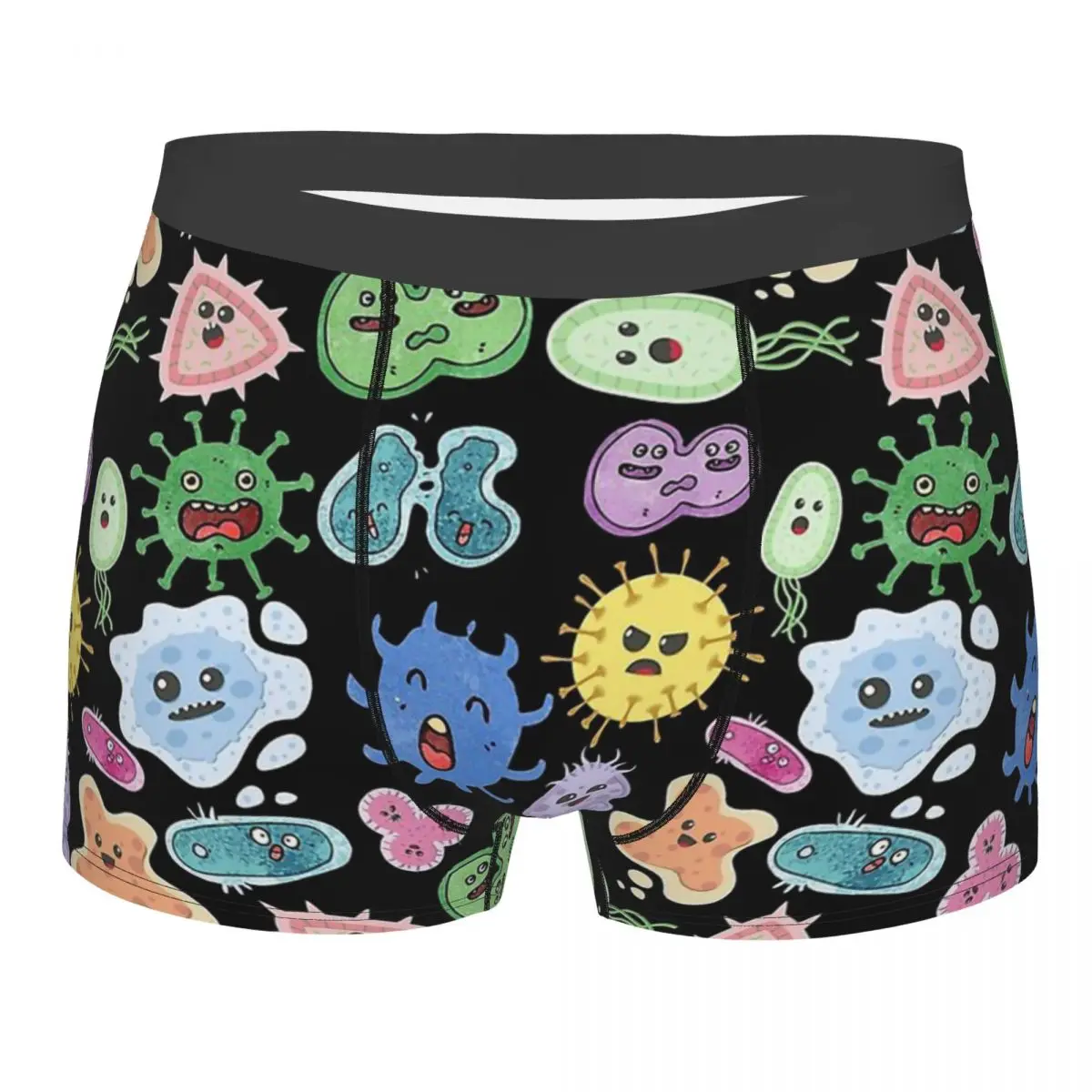 Cute Microbes Bacteria Virus Ecoli Micro Biology Seamless Chemistry Chemist Underpants Panties Man Underwear Shorts Boxer Briefs