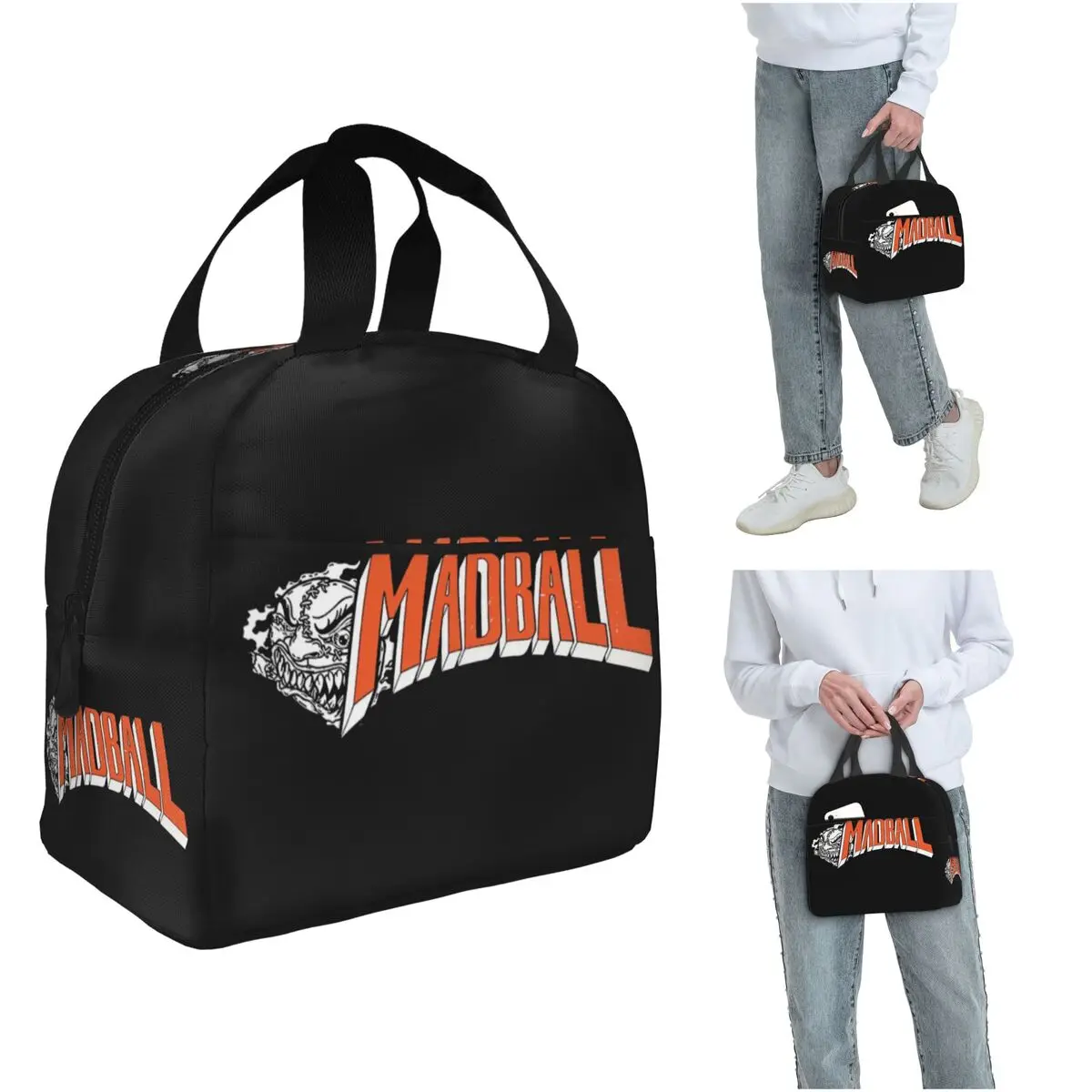 Madball Sticker Insulated Lunch Bag for Women Kids Portable Food Boxes Thermal Lunch Box Tote