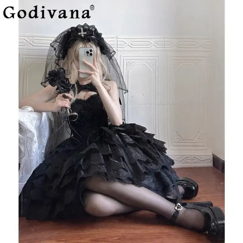 

Japanese Original Lolita Sweet Girl Ballet Style Princess Dress Goth Style Banquet Birthday Bar Mitzvah Jsk Suspender Neck Dress