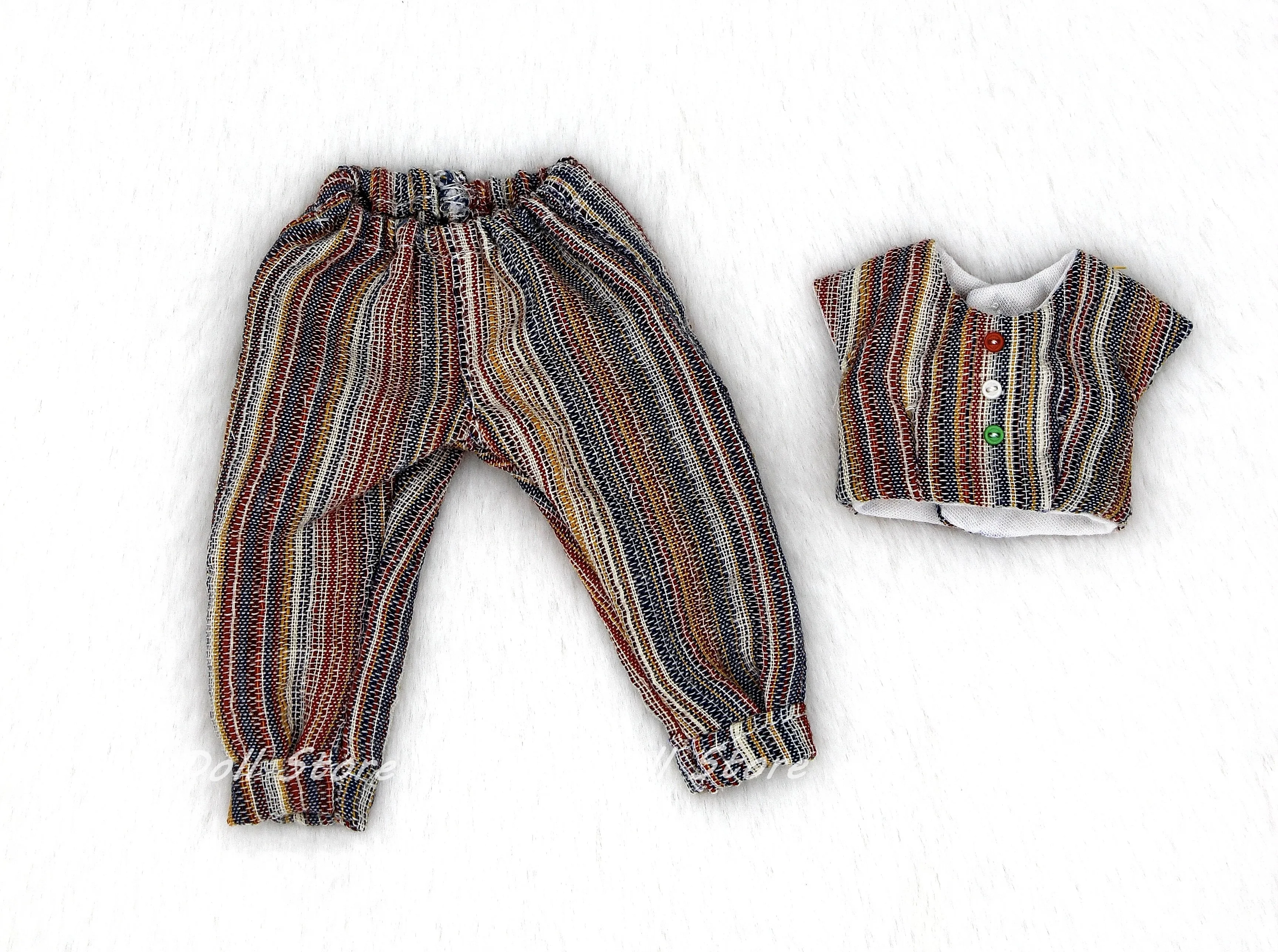 

Kari Doll Clothes and skirts 2026 Colorful striped pants short-sleeved baby suit for Landazz Landoudou Doll