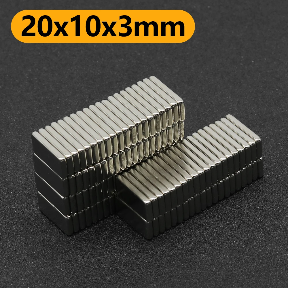 2~200Pcs 20x10x3mm N35 NdFeB Block Magnet Super Powerful Neodymium Magnets  Strong Permanent Magnetic imanes 20*10*3