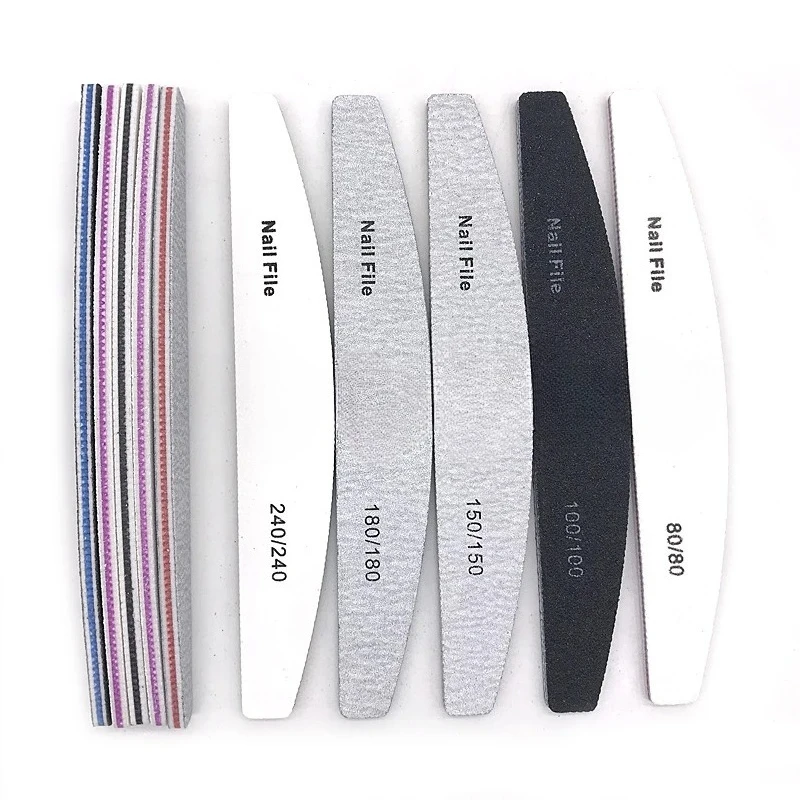 5/25Pcs/Lot Nail File Mix Color 80/100/150/180/240 Grit Professional Sandpaper Cuticle Remover Buffer Files Manicure Tool Set