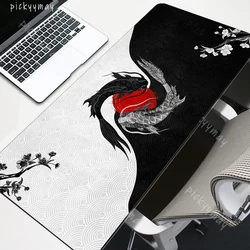 YinYang Fish Mousepad Koi Large Mouse Pad tastiera tappetino da scrivania Xxl antiscivolo Office Deskpad Art Mausepad Home tappetino antiscivolo in gomma 900x400