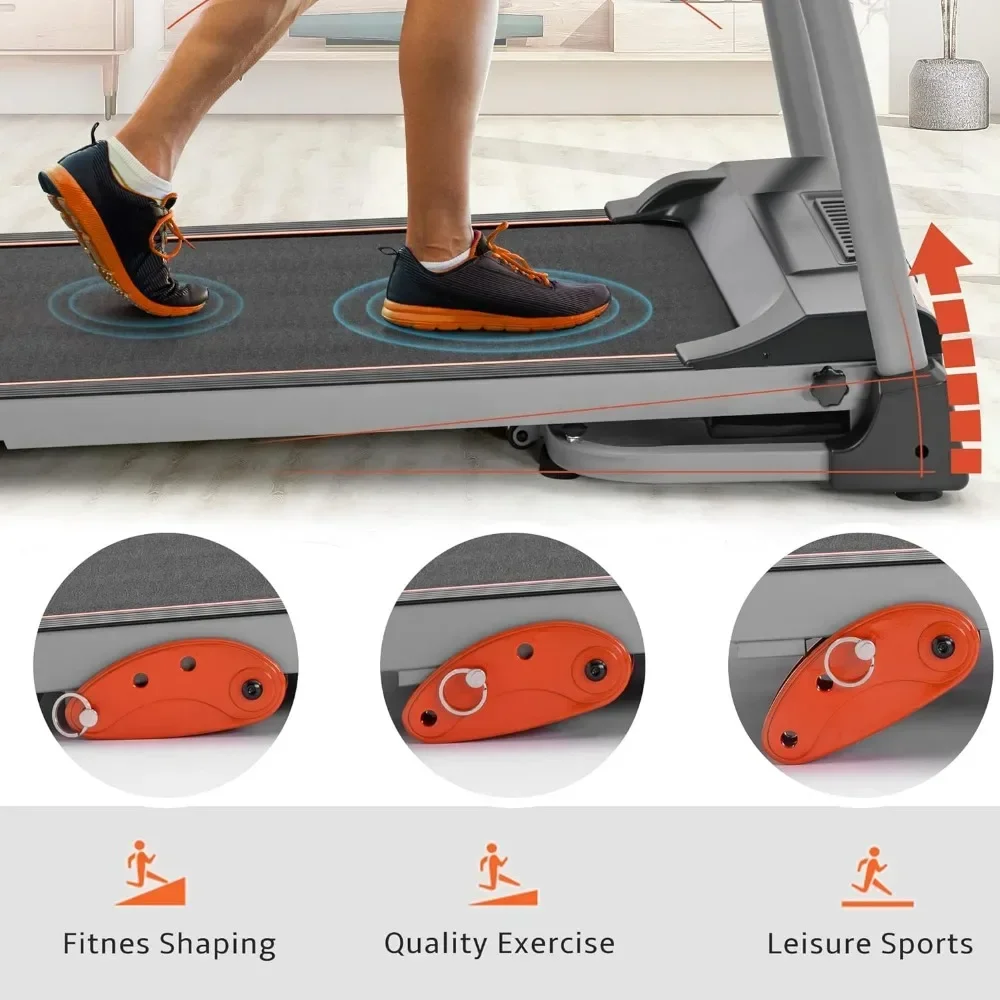 Treadmill listrik lipat, mesin lari bermotor 2.5HP dengan 12 Perset Program berat 300LBS dengan Incline