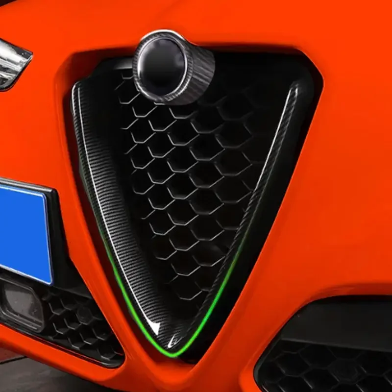 

For Alfa Romeo Giulia 2017 2018 2019 2020 - 2023 Car Front Grilles V Frame Decoration Trim Sticker Logo Cover Trim Accessories