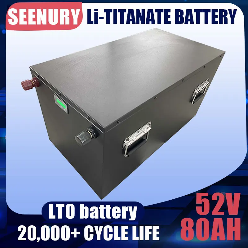 

SEENRUY LTO 22S 52V 80Ah Lithium Titanate Battery Use 2.4v Pouch Cells for 48V Solar System Tricycle Wind Power Station