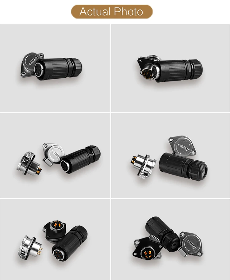 CNLINKO YA20 2-Pin Wasserdichter Steckverbinder 20A 500V Löttyp Buchsenstecker + Panel-Buchse mit Automatikkappe für Outdoor-Elektronik – Detail 7