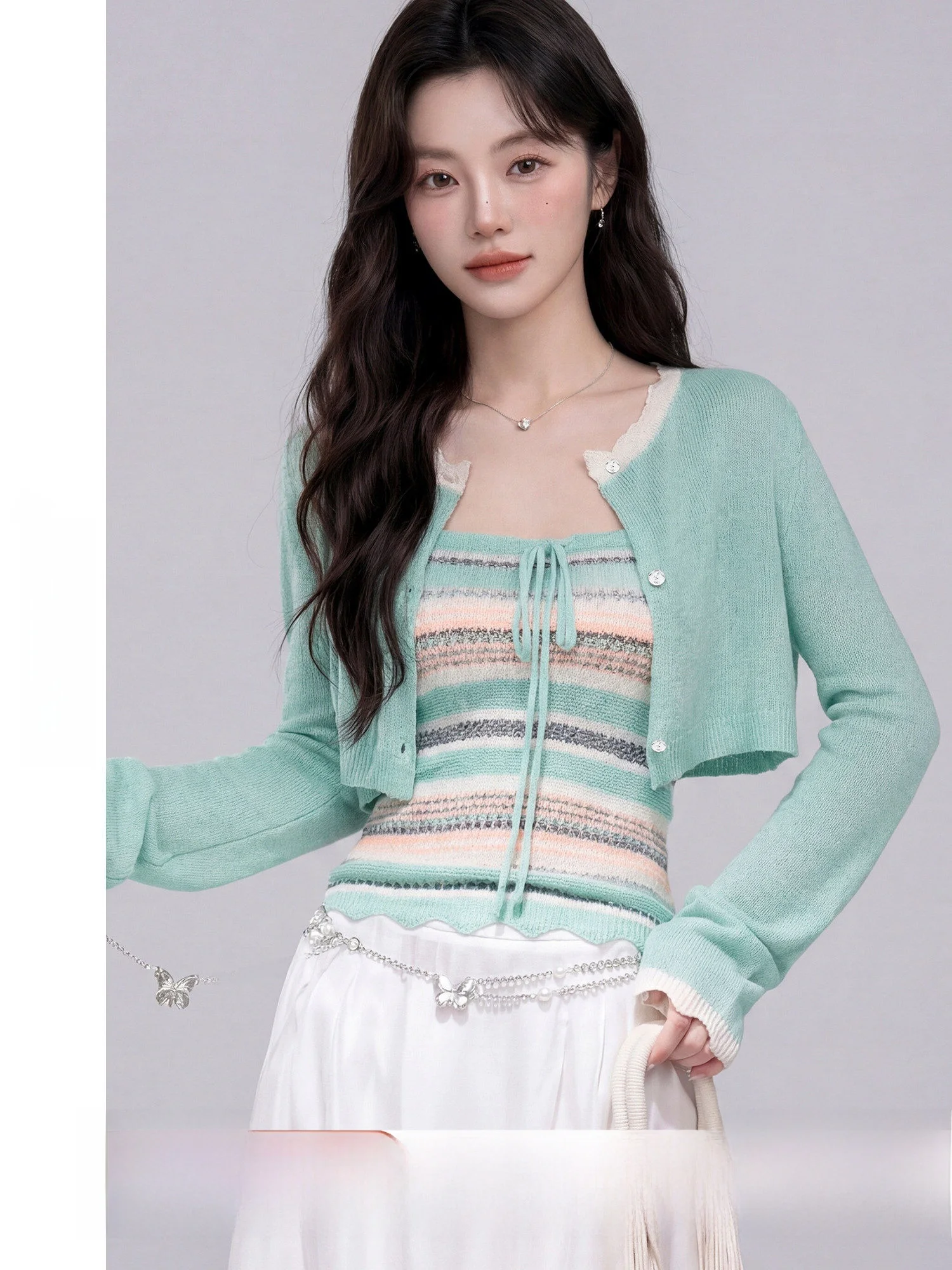 

Fashionable Striped Knitted Tube Top Vest Slimming Versatile Style by Yuxiang Spring 2026 New Arrival Breathable Polyester