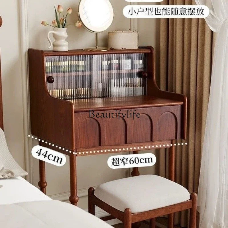 LJY * Tocador de estilo retro pequeño medieval francés tocador de madera maciza