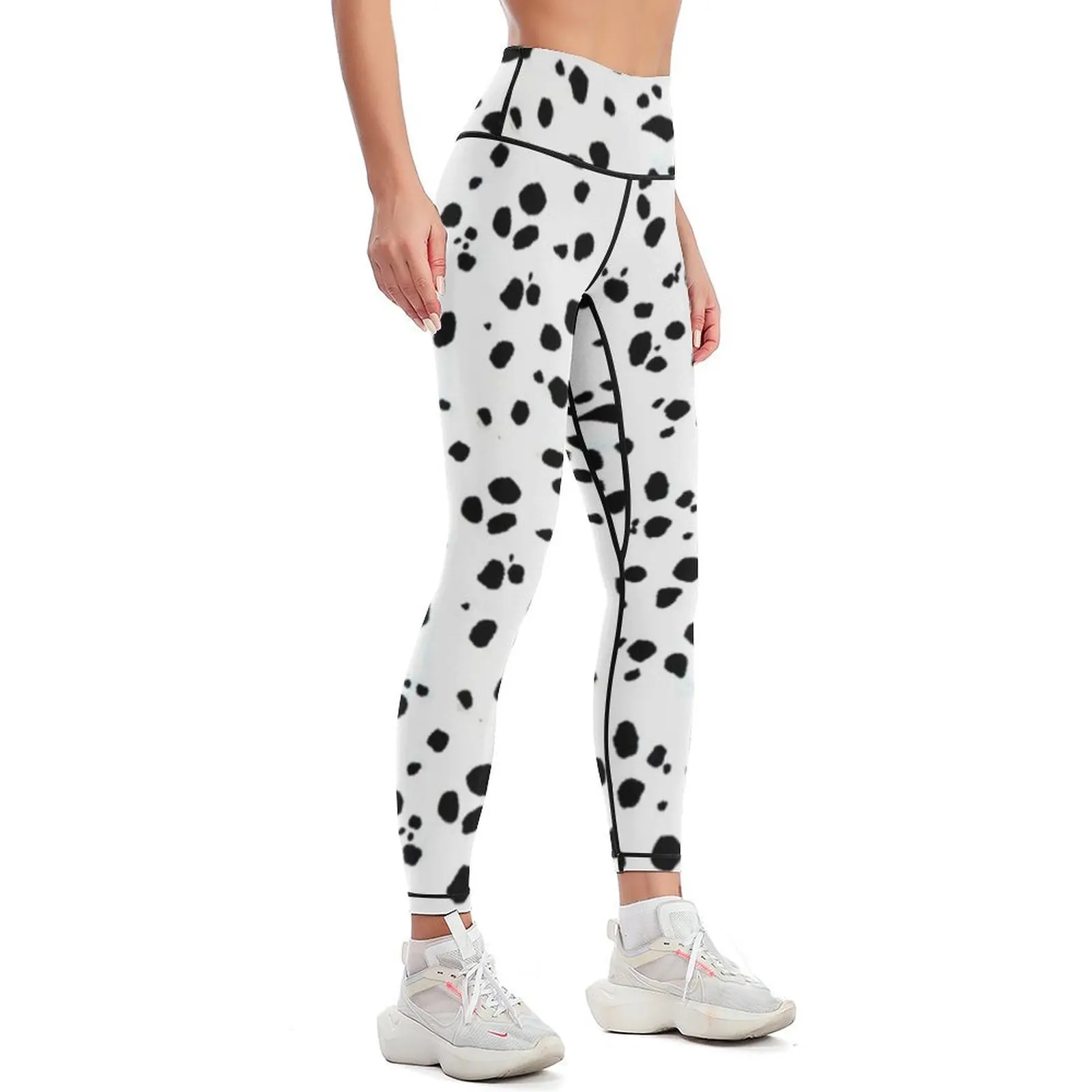 جم کے لیے Dalmatian Leggings کھیل خواتین کی اونچی کمر والی خواتین کی Leggings