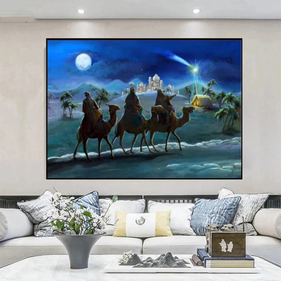 5D DIY Diamond Painting Camel Starlight Painting Christmas Bohemian Style Psychedelic Witchcraft Mystery Home Decor