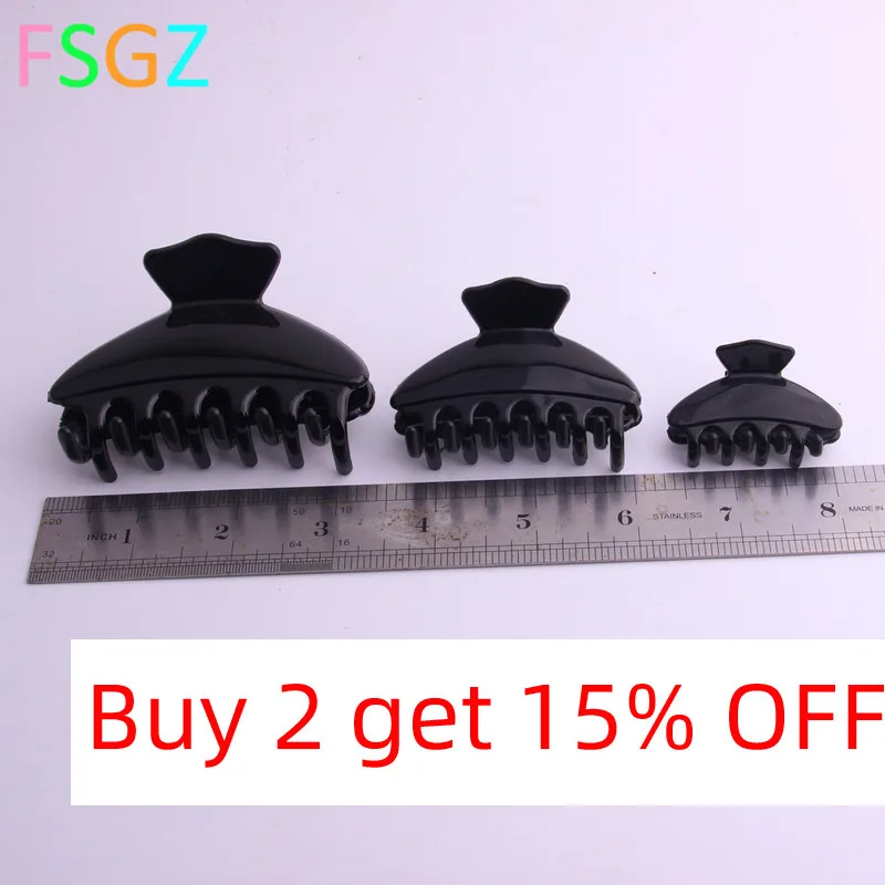 Hair Claw Clips for Women Basic Simple Black Plastic Hair Pin Japanese Girl Crab for Hair Banana Clips Accessories 3 Sizes