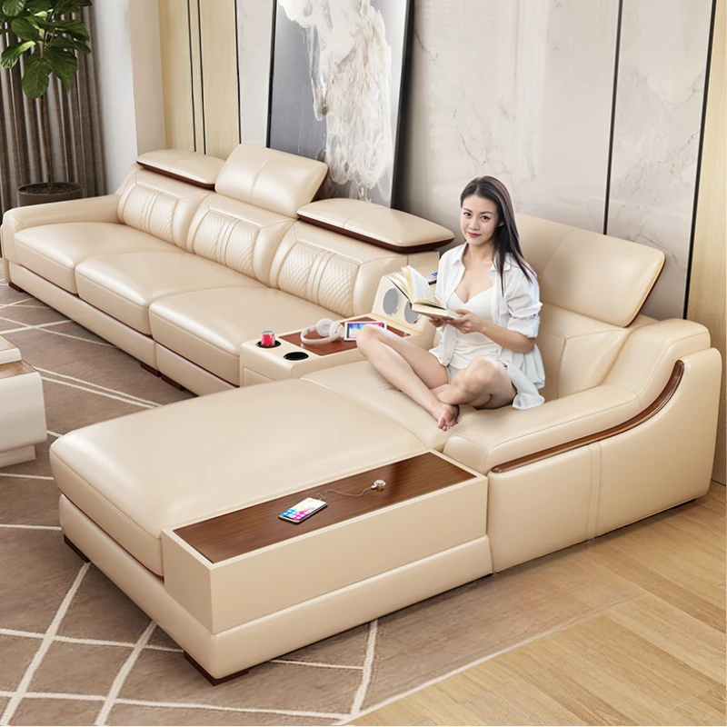 Designer Genuine Leather Sofas Modern Living Room Reclining Loveseat Sofa Italian Luxury Woonkamer Banken Home Furniture