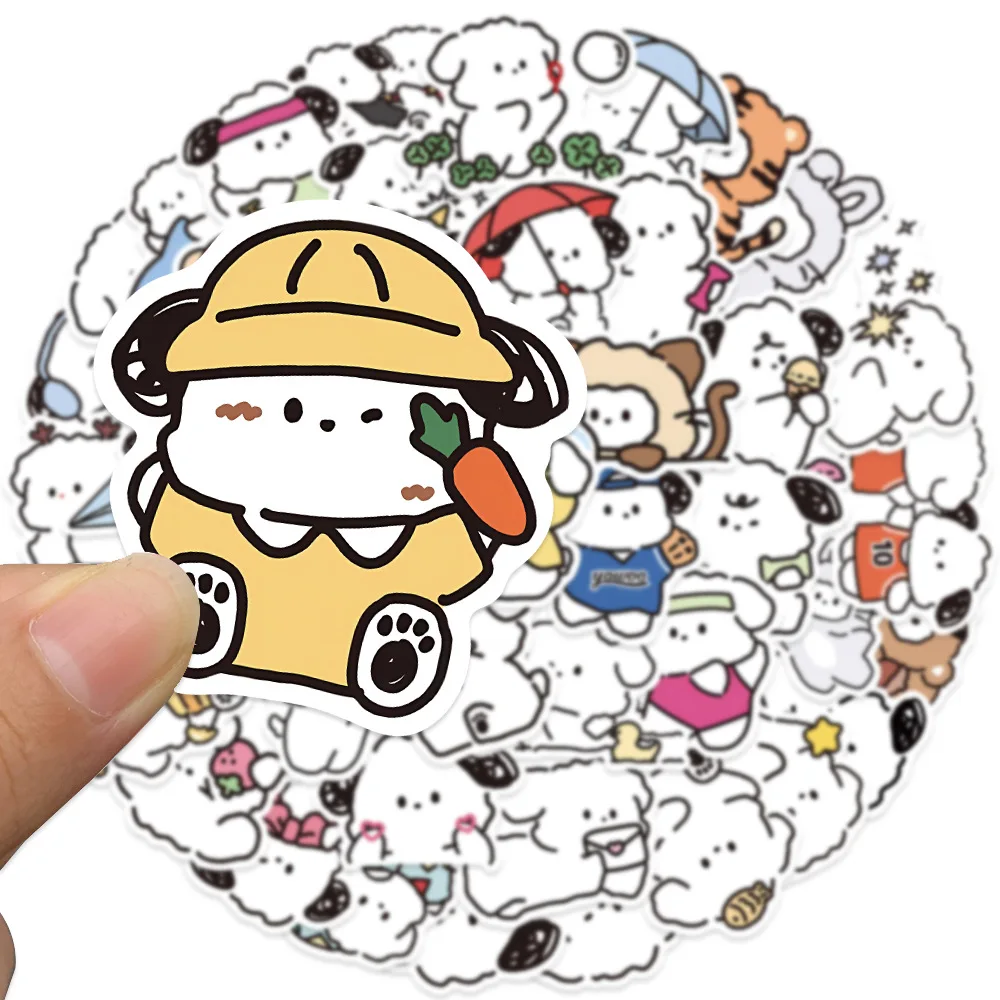 50PCS Korean Lovely Healing System Dog Stickers Hand Account Phone Case Trolley Box Waterproof Adhesive stickers Gift Toys